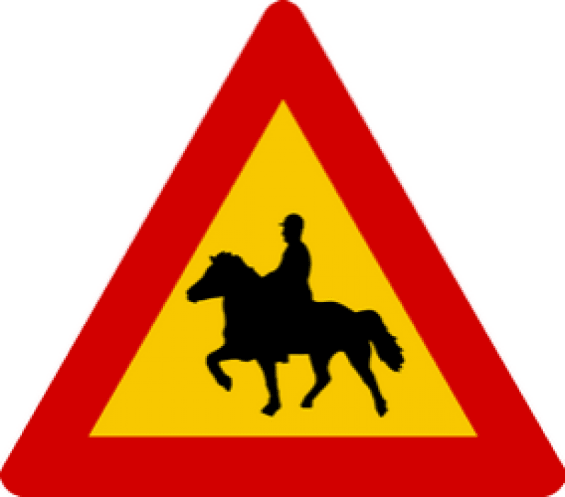 Road sign for horses in Iceland