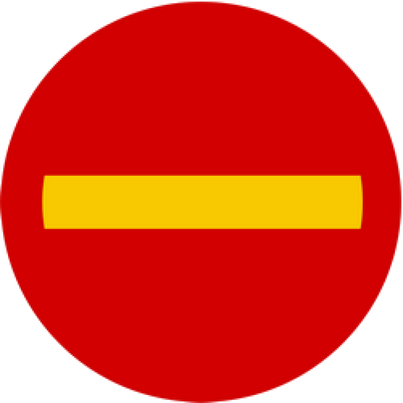 Road sign for one-way traffic in Iceland