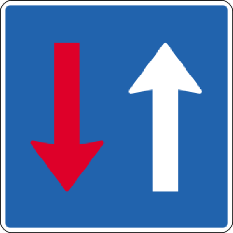 Priority traffic road sign in Iceland