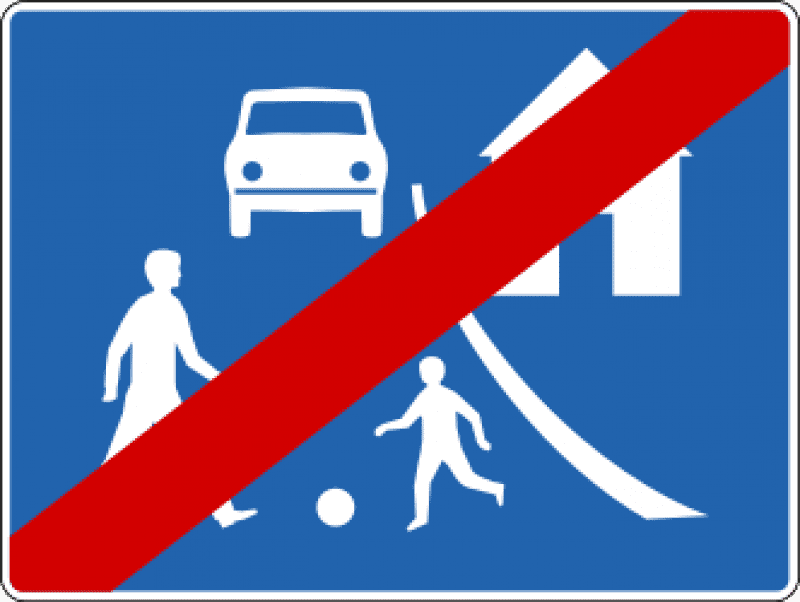 road sign for end of residential area in Iceland