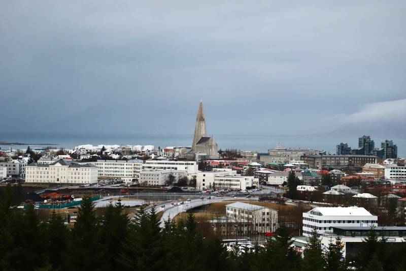 Downtown Reykjavik with view of Hallgrímskirkja