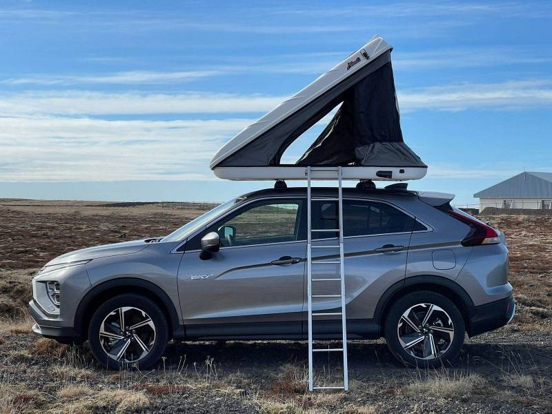 Eclipse Cross with Roof tent up from the side