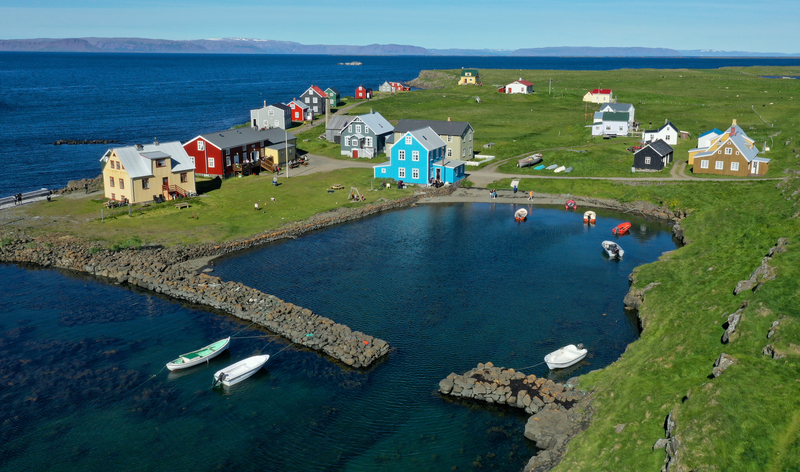 Flatey-island-west-of-iceland-small-village-with-colourful-houses-on-a-bright-summer-day