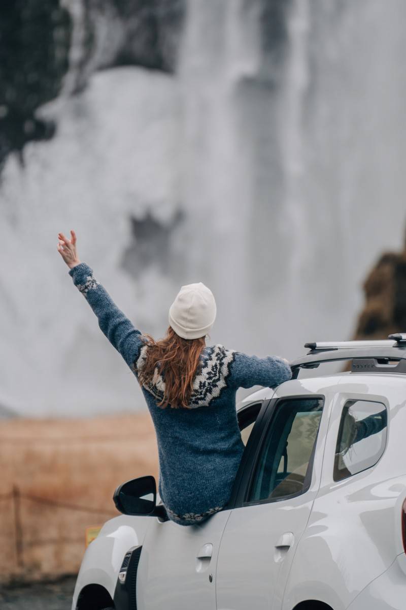 Girl in Icelandic wool sweater